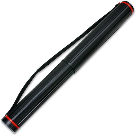 Chartpak Telescoping Document Tube, w/Strap, 26" to 43-3/8"L, 3-1/2"D, BK CHARLTUBE